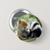 Badge Rond 5 Cm Foxcub & Badger Cute ! (Devant & derrière)