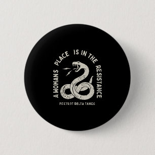 Badge Rond 5 Cm Foxtrot Delta Tango Résiste Anti Trump Serpent Pou