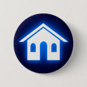 Badge Rond 5 Cm foyer bleu brillant (Devant)