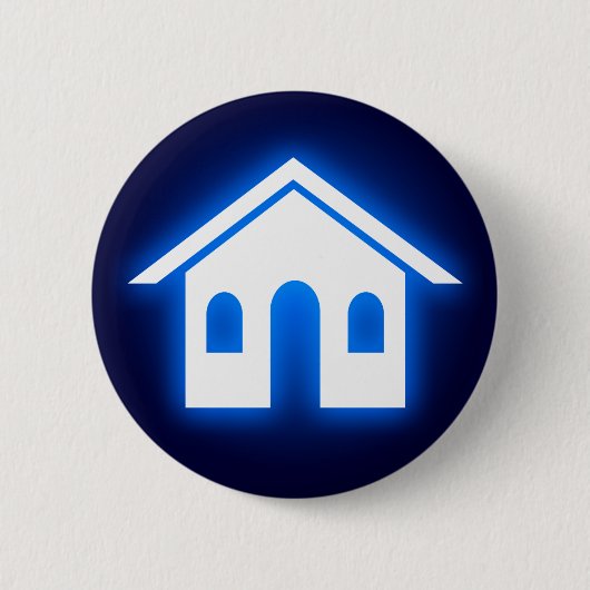 Badge Rond 5 Cm foyer bleu brillant (Devant)