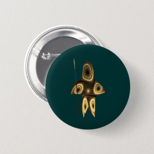 Badge Rond 5 Cm Fractal Inuit Hunter (Devant & derrière)