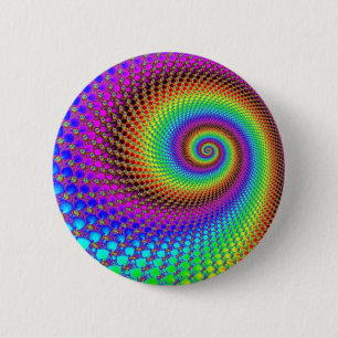 Badge Rond 5 Cm Fractale Abstraite