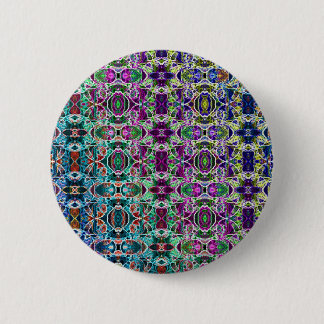 Badge Rond 5 Cm Fractale abstraite de mandala d'arc-en-ciel