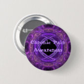 Badge Rond 5 Cm Fractale chronique de conscience de douleur (Devant & derrière)
