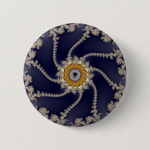 Badge Rond 5 Cm Fractale de récif - bouton de fractale