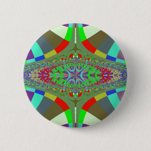 Badge Rond 5 Cm Fractale d'échelle de lampes au néon