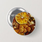 Badge Rond 5 Cm Fractale d'oranges de pot-pourri (Devant & derrière)
