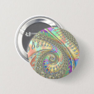 Badge Rond 5 Cm Fractale numérique abstraite colorée en spirale br