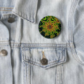 Badge Rond 5 Cm Fractale verte (En situation)