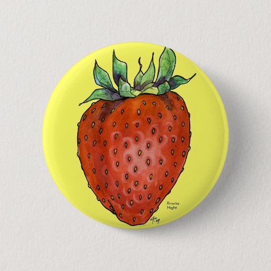 Badge Rond 5 Cm Fraise (Devant)