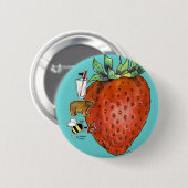 Badge Rond 5 Cm Fraise (Devant & derrière)
