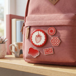 Badge Rond 5 Cm Fraise