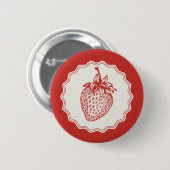 Badge Rond 5 Cm Fraise (Devant & derrière)