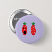 Badge Rond 5 Cm fraise de peu (Devant & derrière)