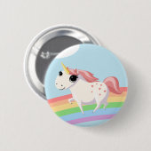 Badge Rond 5 Cm Fraise la licorne (Devant & derrière)