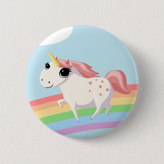 Badge Rond 5 Cm Fraise la licorne