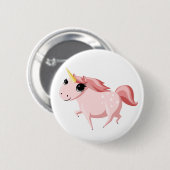 Badge Rond 5 Cm Fraise la licorne rose (Devant & derrière)