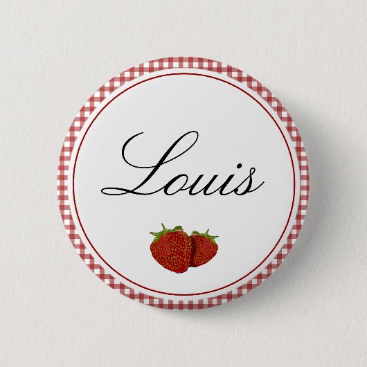 Badge Rond 5 Cm Fraise mignonne personnalisable (Devant)