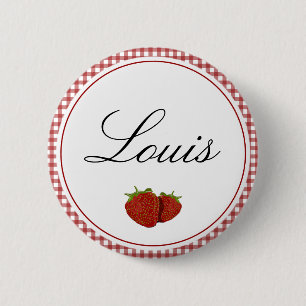 Badge Rond 5 Cm Fraise mignonne personnalisable