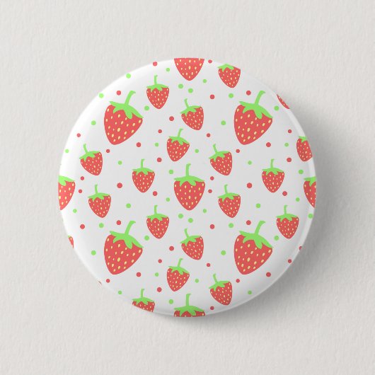 Badge Rond 5 Cm Fraises (Devant)