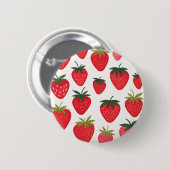 Badge Rond 5 Cm Fraises (Devant & derrière)