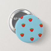 Badge Rond 5 Cm Fraises bleues (Devant & derrière)