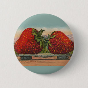 Badge Rond 5 Cm Fraises Giant Fruit Antique Fruit Amusant