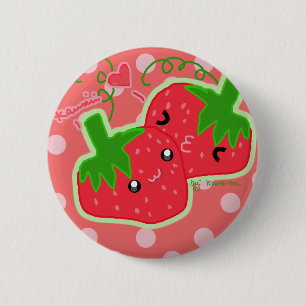 Badge Rond 5 Cm Fraises mignonnes !