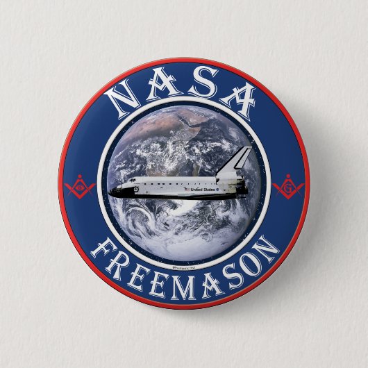 Badge Rond 5 Cm Franc-maçon de la NASA (Devant)