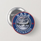 Badge Rond 5 Cm Franc-maçon de la NASA (Devant & derrière)