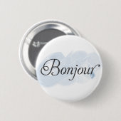 Badge Rond 5 Cm Français Bonjour (Devant & derrière)