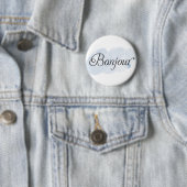 Badge Rond 5 Cm Français Bonjour (En situation)