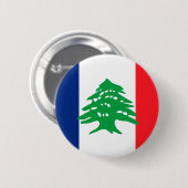 Badge Rond 5 Cm Français libanais, Liban (Devant & derrière)