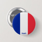 Badge Rond 5 Cm France Drapeau de charme patriotique (Devant & derrière)