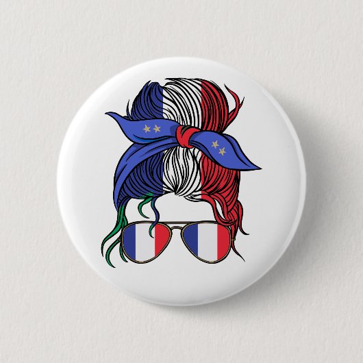 Badge Rond 5 Cm France pimentée avec le drapeau français (Devant)