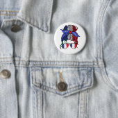 Badge Rond 5 Cm France pimentée avec le drapeau français (En situation)