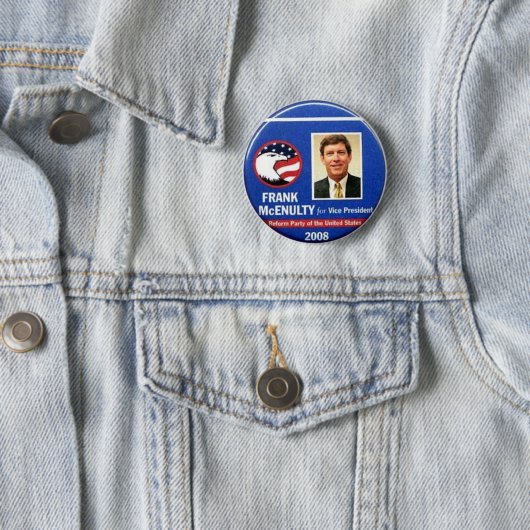 Badge Rond 5 Cm Frank McEnulty pour vice-président Button (En situation)