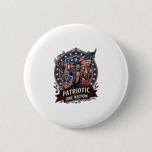 Badge Rond 5 Cm Frankenstein patriotique de liberté brute d'horreu