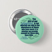 Badge Rond 5 Cm Franklin D. Roosevelt Inspirational Progress Quote (Devant & derrière)