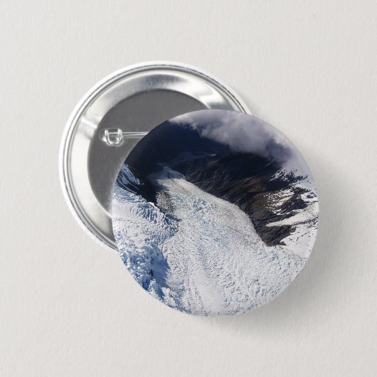 Badge Rond 5 Cm Franz Josef Glacier Vue aérienne, Nouvelle-Zélande (Devant & derrière)