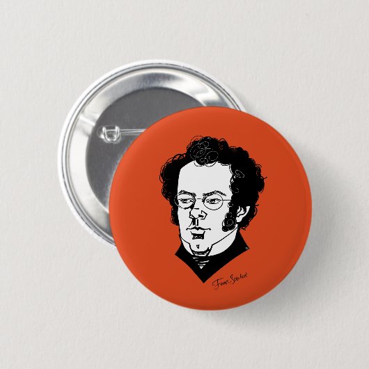 Badge Rond 5 Cm Franz Schubert (Devant & derrière)