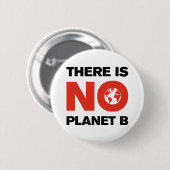 Badge Rond 5 Cm Frappe du climat rouge et noir "No Planet B" (Devant & derrière)