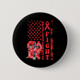 Badge Rond 5 Cm Frappe USA Drapeau Tournesol Chrétien Cancer du Sa