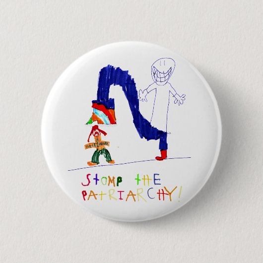 Badge Rond 5 Cm Frappent du pied le patriarcat (Devant)