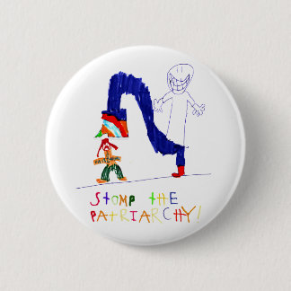 Badge Rond 5 Cm Frappent du pied le patriarcat