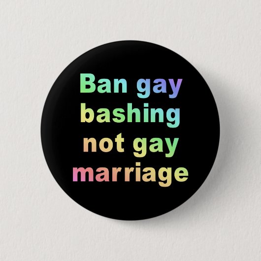 Badge Rond 5 Cm frapper d'homosexuel d'interdiction (Devant)