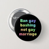 Badge Rond 5 Cm frapper d'homosexuel d'interdiction (Devant & derrière)