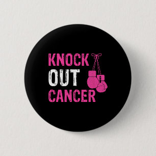 Badge Rond 5 Cm Frapper La Boxe Combattre Le Ribbon Rose Cancer Du