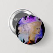 Badge Rond 5 Cm Frau mit Pferd (Devant & derrière)