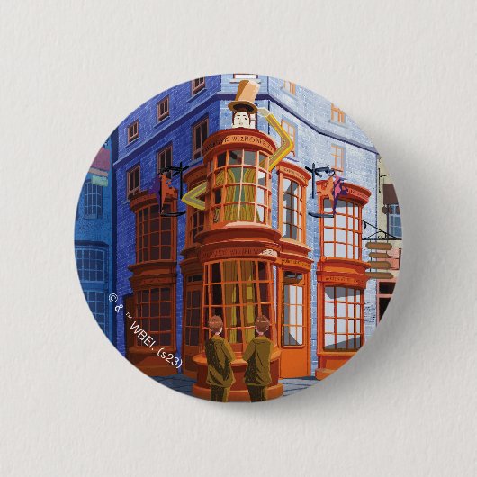 Badge Rond 5 Cm Fred et George à Weasley's Wizard Wheezes (Devant)